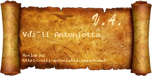 Váli Antonietta névjegykártya